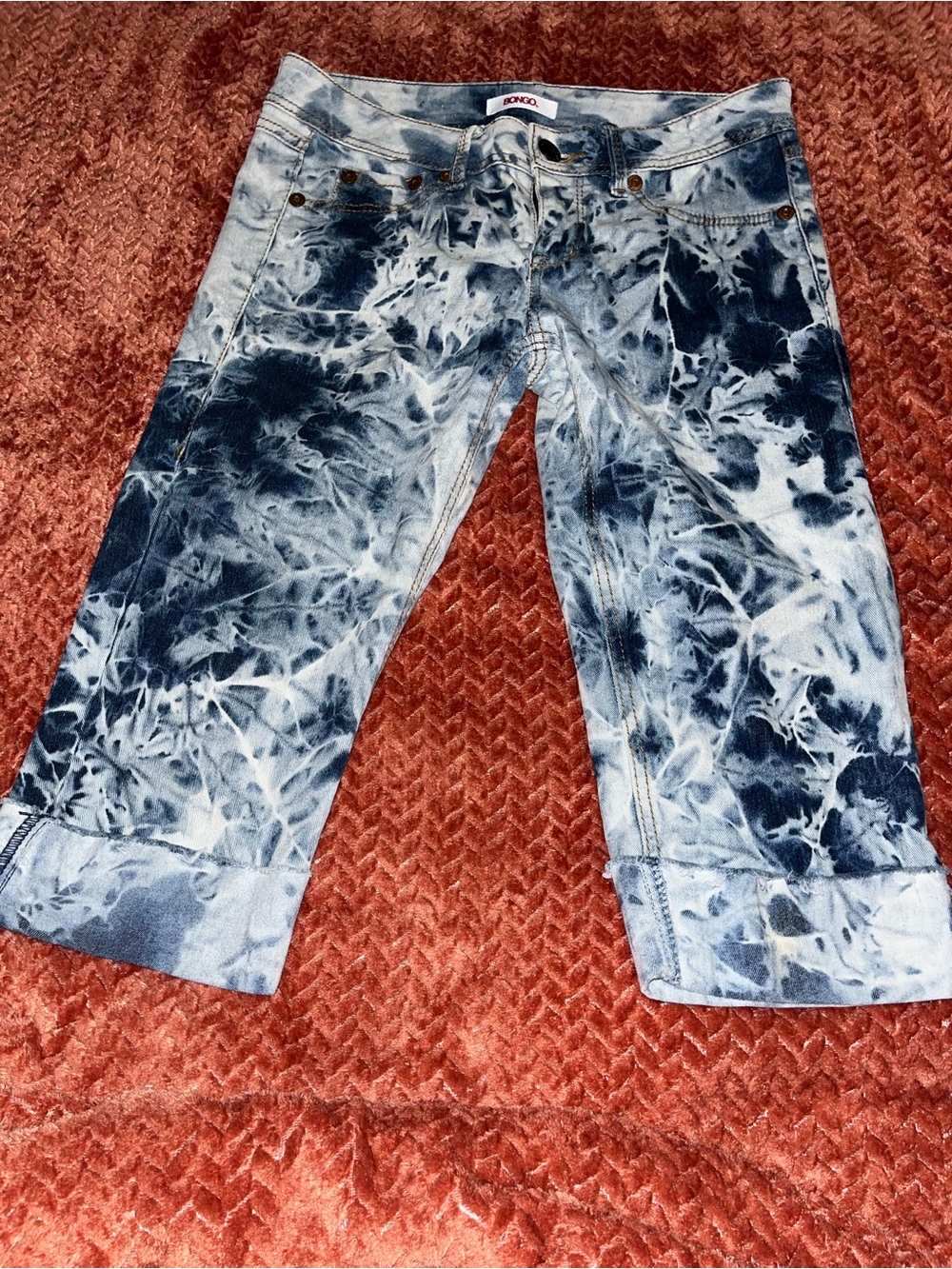 BONGO juniors Blue Tie-Dye Ankle Crop Jeans. Size 9